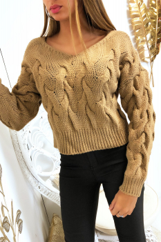 Pull maille tressé Noir