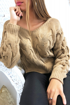 Pull maille tressé Noir