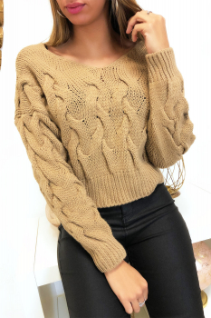 Pull maille tressé Noir