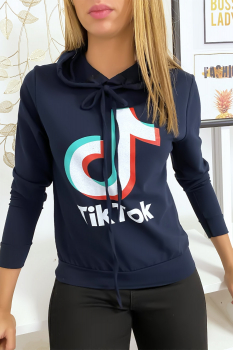 Pull sweat marine logo Tik Tok