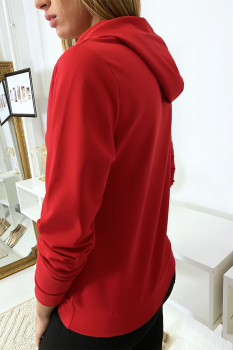 Pull sweat rouge logo Tik Tok