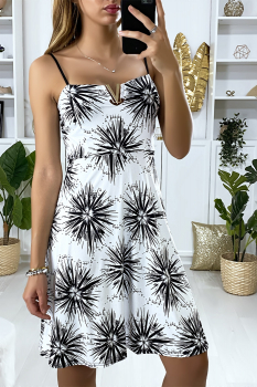 Robe à motif bretelles fine Blanc