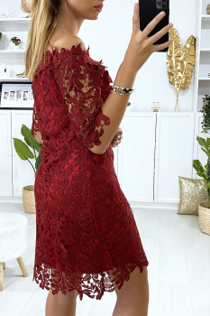 Robe en dentelle élégante Bordeaux