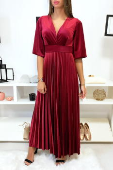 Robe longue décolleté Bordeaux