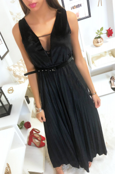 Robe longue décolleté Noir