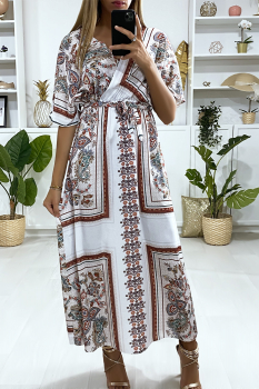 Robe longue kimono Blanc