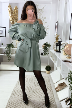 Robe satin neck boat  