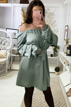 Robe satin neck boat  