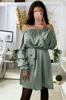 Robe satin neck boat  