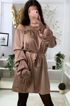 Robe satin neck boat Rose