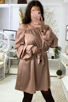 Robe satin neck boat Rose