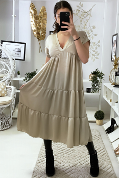 Robe tunique couleur rouge Beige