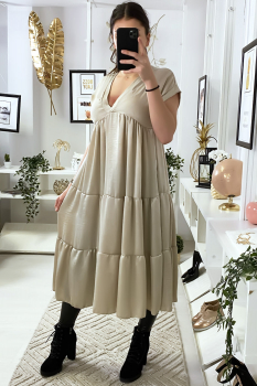 Robe tunique couleur rouge Beige