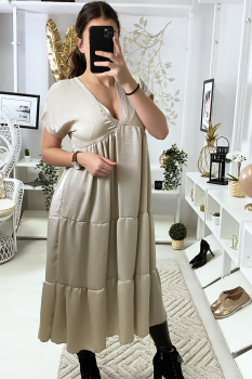 Robe tunique couleur rouge Beige