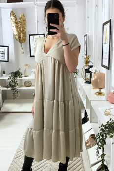 Robe tunique couleur rouge Beige