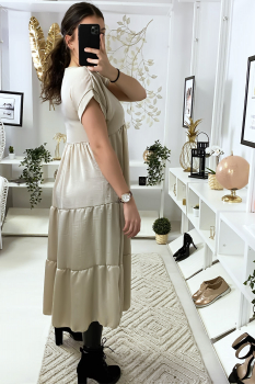Robe tunique couleur rouge Beige