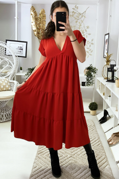 Robe tunique couleur rouge Rouge