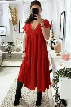 Robe tunique couleur rouge Rouge