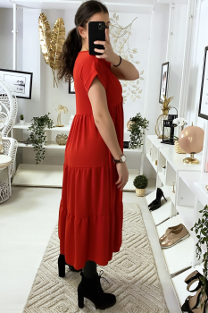 Robe tunique couleur rouge Rouge
