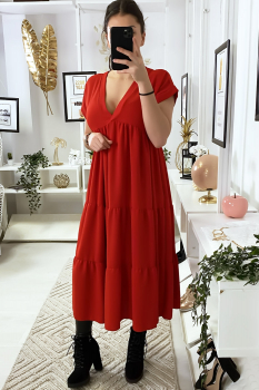 Robe tunique couleur rouge Rouge