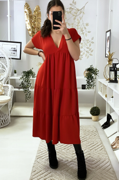 Robe tunique couleur rouge Rouge