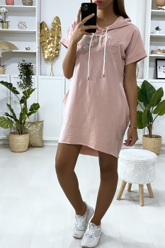Sweat long à capuche LOVE Mickey Rose