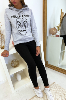 Sweat tendance La casa de papel Gris