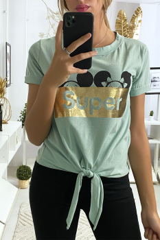 T-shirt à noeud imprimé