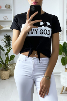 T-shirt avec noeud Noir