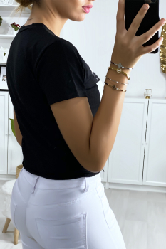 T-shirt avec noeud Noir