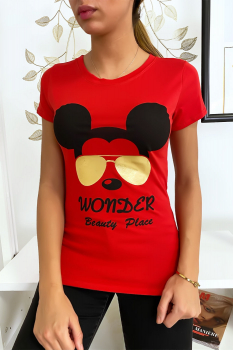 T-shirt Mickey Rouge