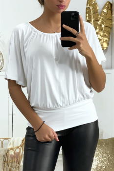 Top chauve souris Blanc