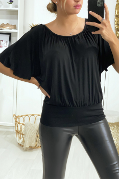Top chauve souris Noir