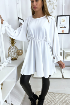 Tunique blanche femme à manches longues