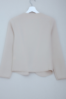 Veste Blazer Asymétrique beige à Poche Zip. Veste Femme. 1459