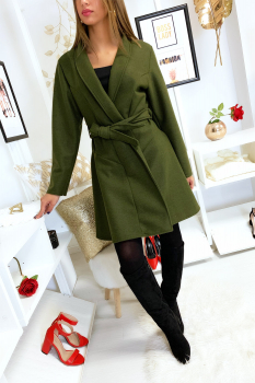 Veste longue ouverte Kaki