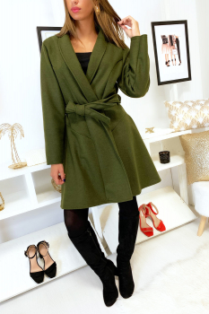 Veste longue ouverte Kaki