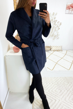 Veste Moto Simili Daim Marine Liverpool Los Angeles - Taille S, Extensible, Asymétrique, Neuve Avec étiquette